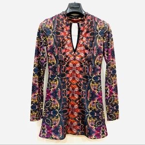 Free People Printed Cutout Mini Dress Sz. XS